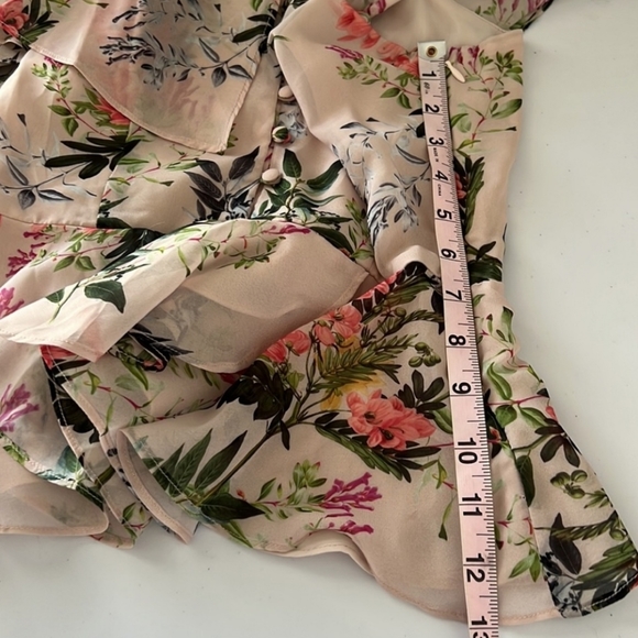 NWT Parker floral flutter sleeve peplum top size xs - Picture 12 of 13